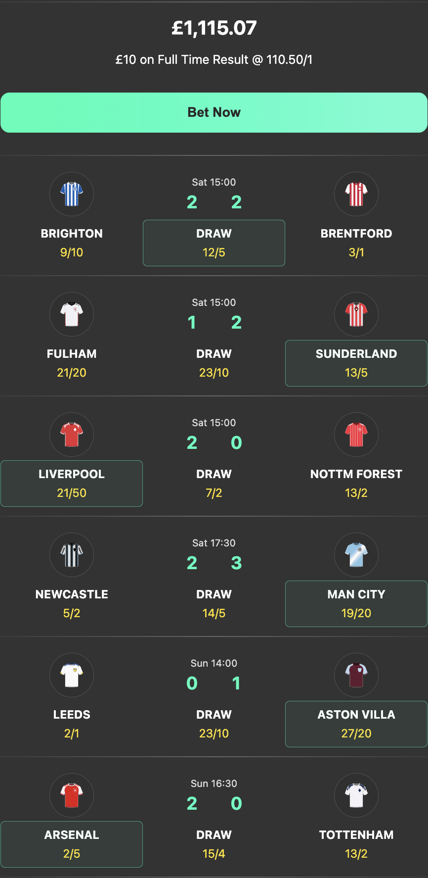bet365 6 scores