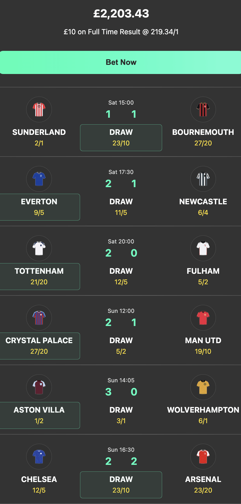 bet365 6 scores