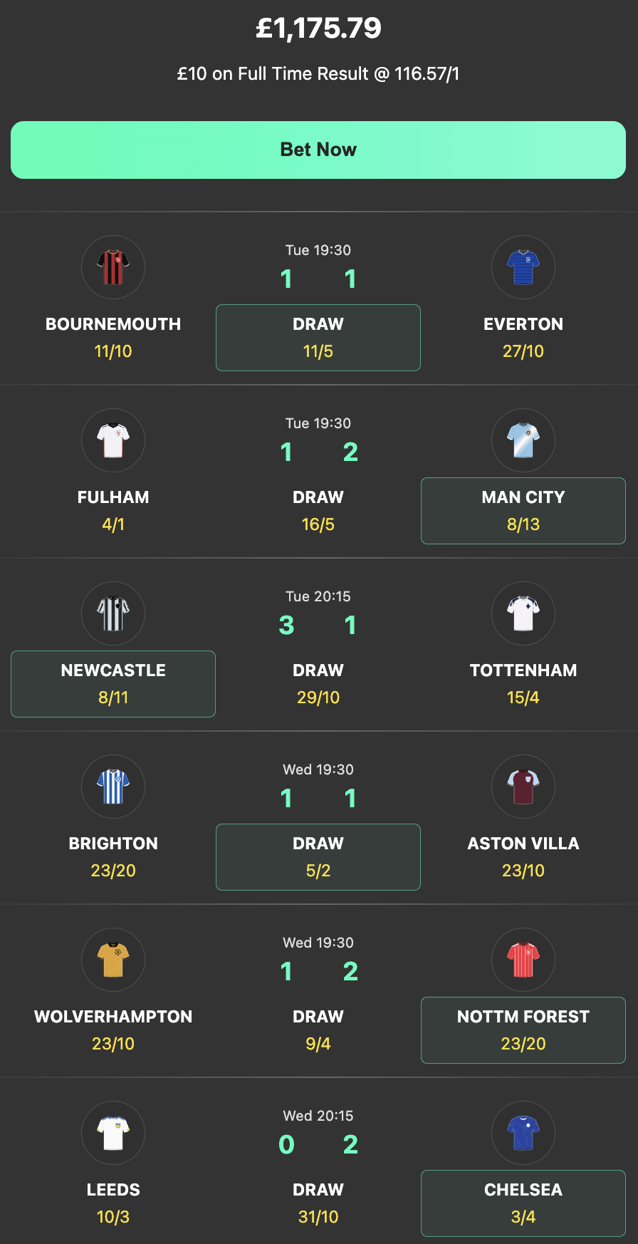 bet365 6 scores