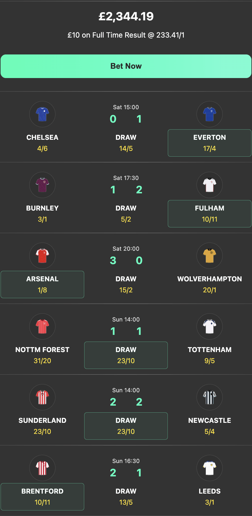 bet365 6 scores