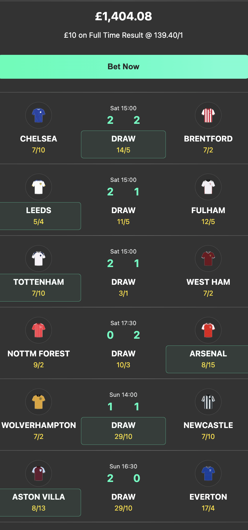 bet365 6 scores