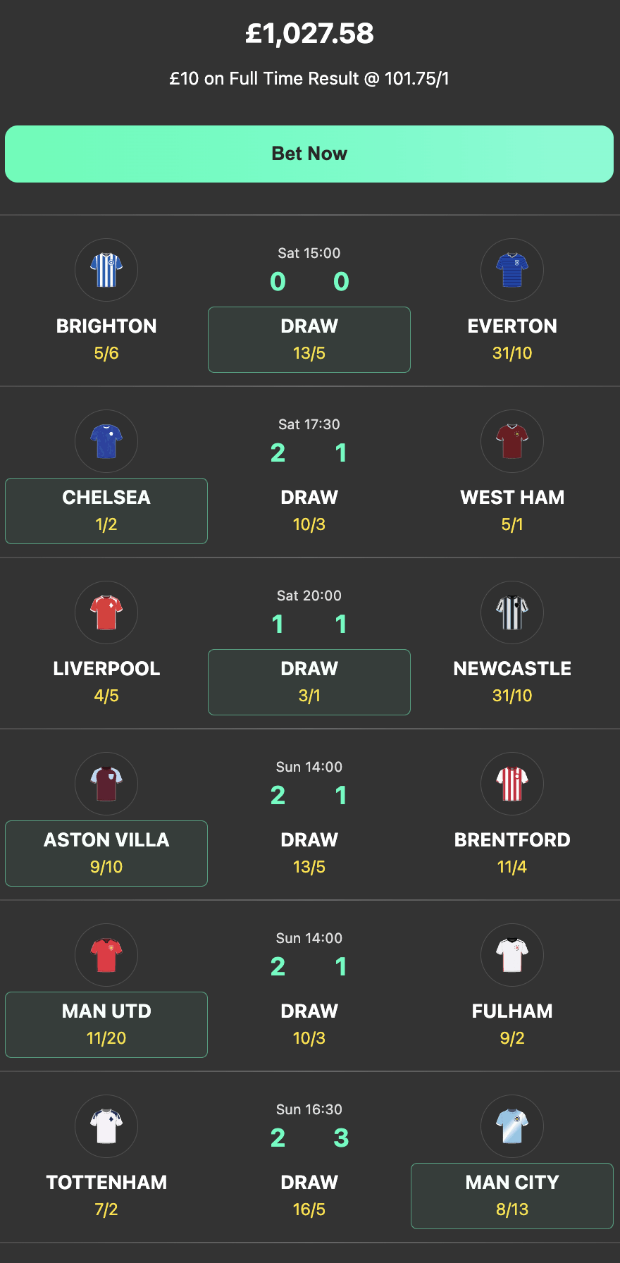 bet365 6 scores