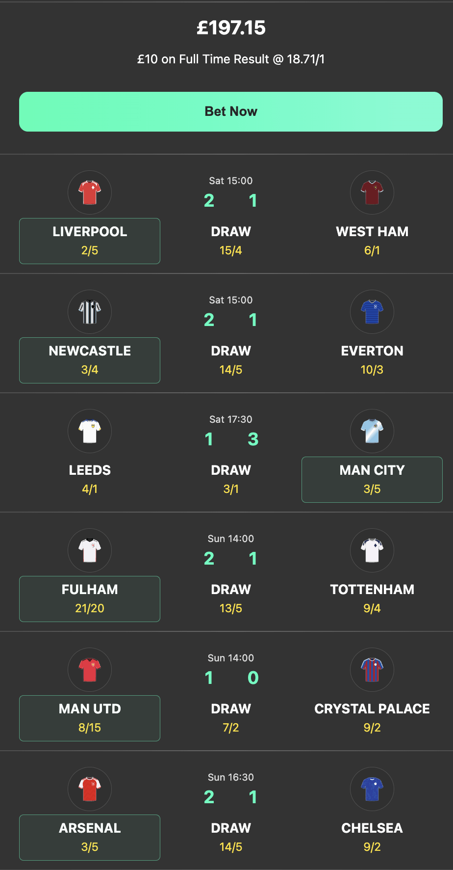bet365 6 scores