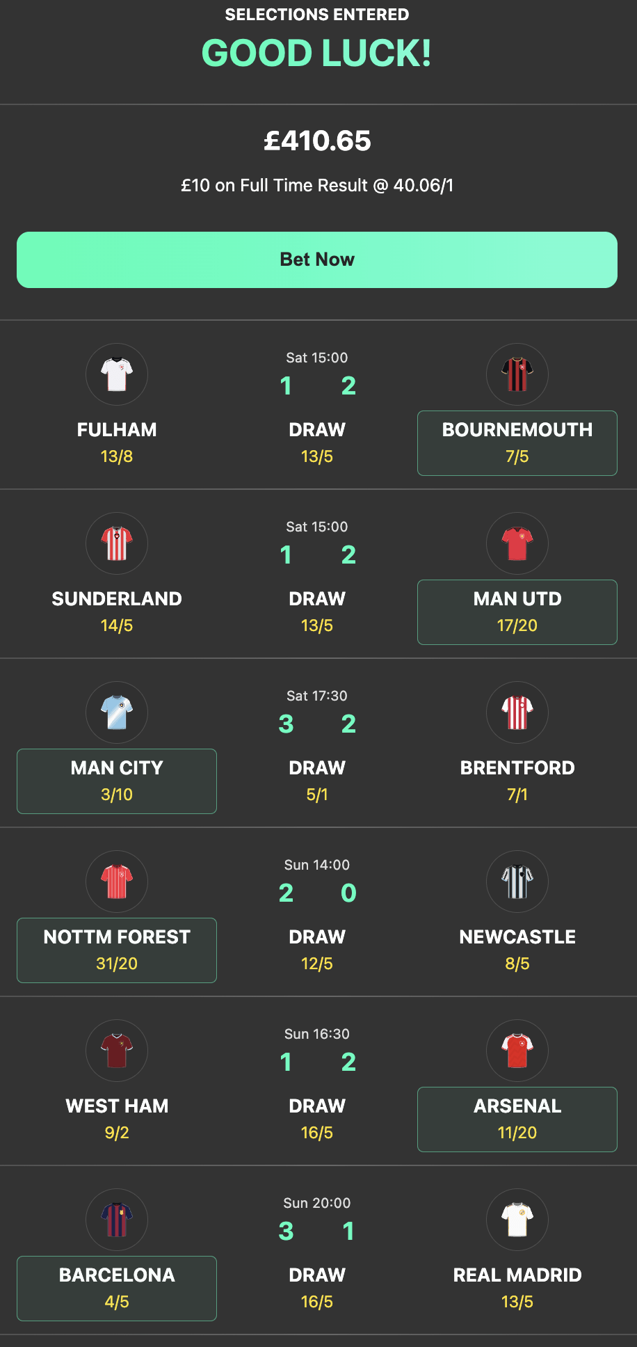 bet365 6 scores