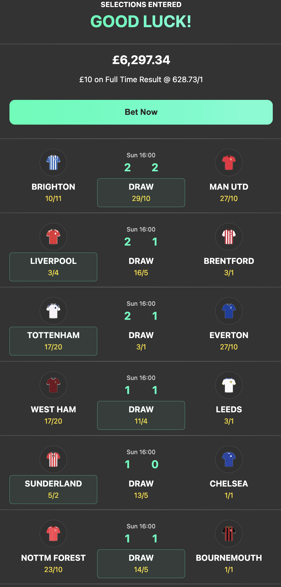 bet365 6 scores