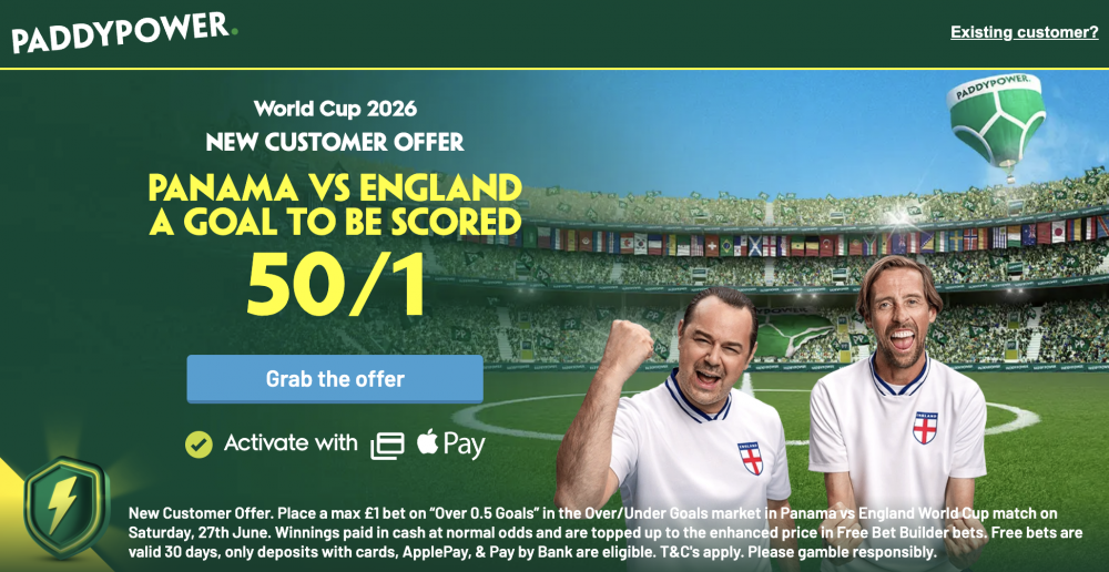 Paddy Power Panama vs England Offer