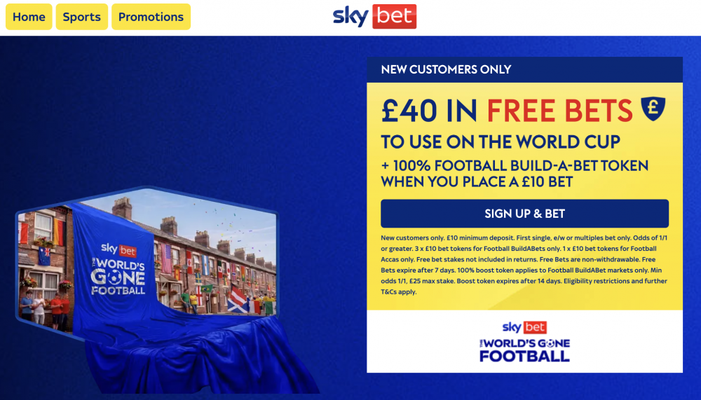 Sky Bet World Cup 2026 Offer