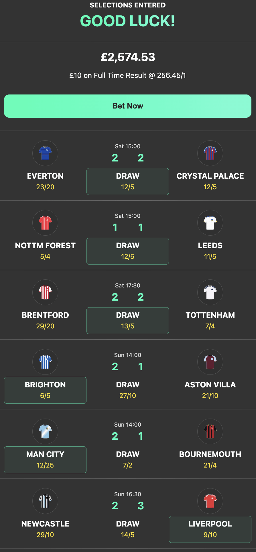 bet365 6 scores