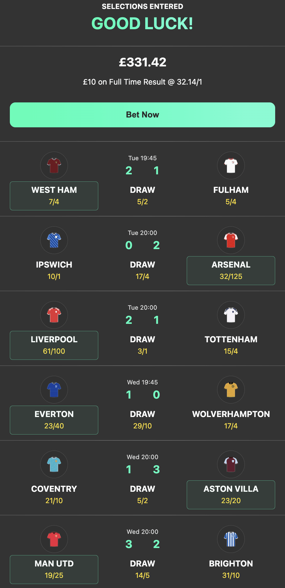 bet365 6 scores