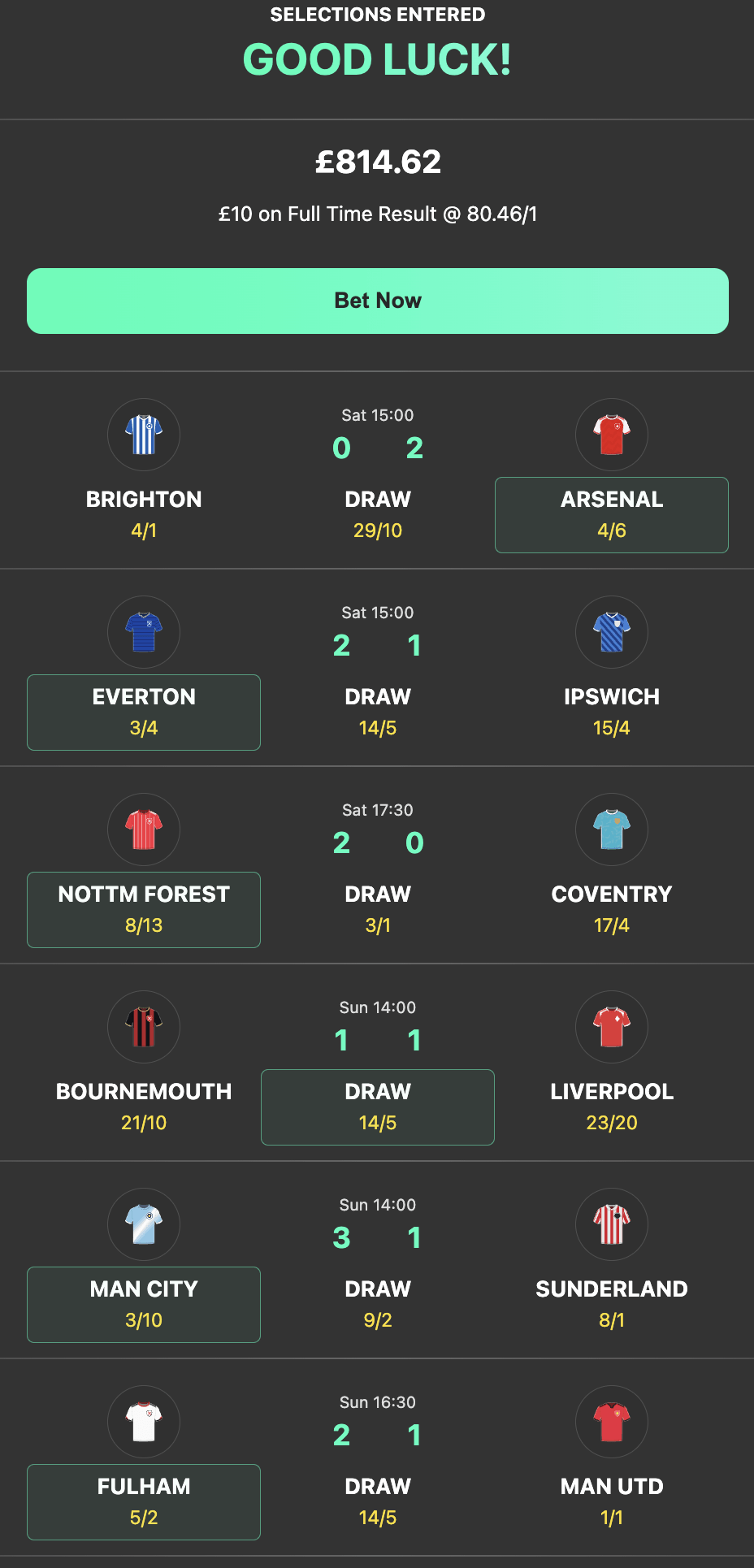 bet365 6 scores
