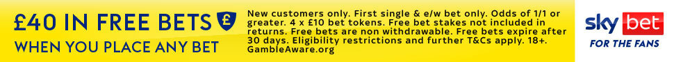 Offer Banner - Bet 5p Get £40 In Free Bets