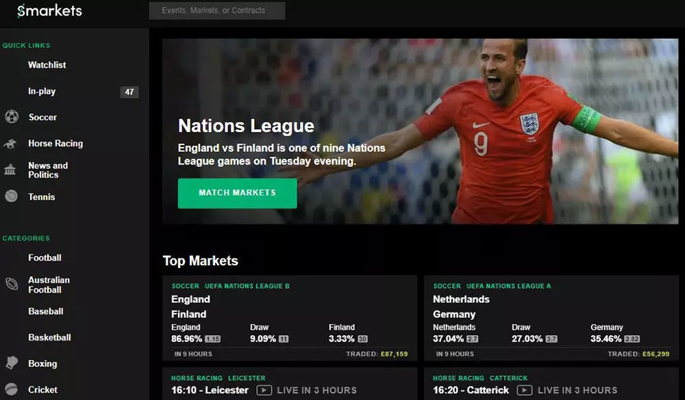 Smarkets Homepage