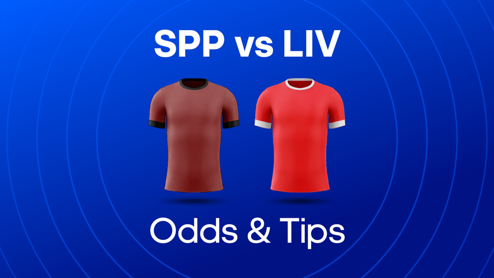 Images of Sparta Prague and Liverpool football kits with text reading 'SPP vs LIV odds and tips'