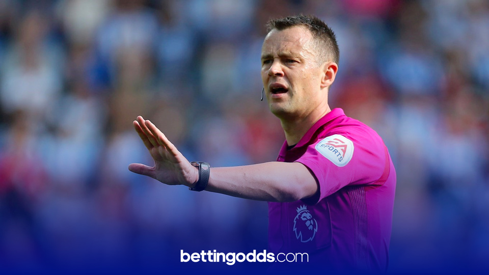 Referee Stuart Attwell currently ranks 1st for yellow cards per game with an average of 5.