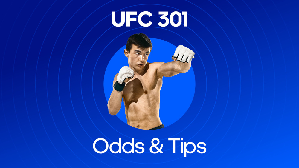 fighter throwing a punch between ufc 301 odds & tips text