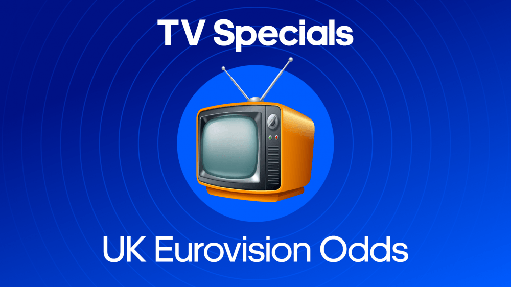 Image of a TV with text saying ' UK Eurovision Odds'