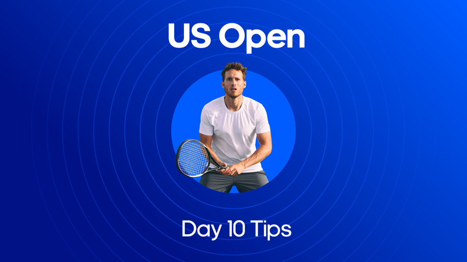 image of man with tennis racket and racket between us open day 10 tips text