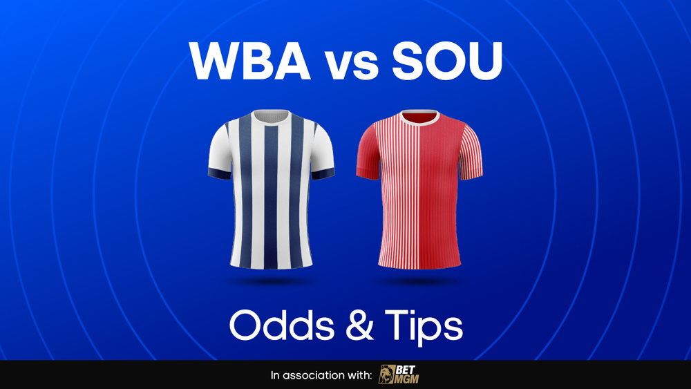 blue and white striped shirt and red striped shirt between wba vs sou odds & tips text