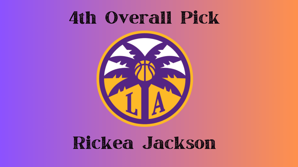 The Los Angeles Sparks select Rickea Jackson fourth overall in the 2024 WNBA Draft.