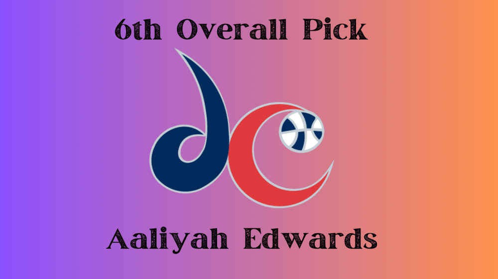 The Washington Mystics select Aaliyah Edwards sixth overall in the 2024 WNBA Draft.