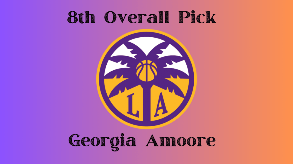 The Los Angeles Sparks select Georgia Amoore eighth overall in the 2024 WNBA Draft.