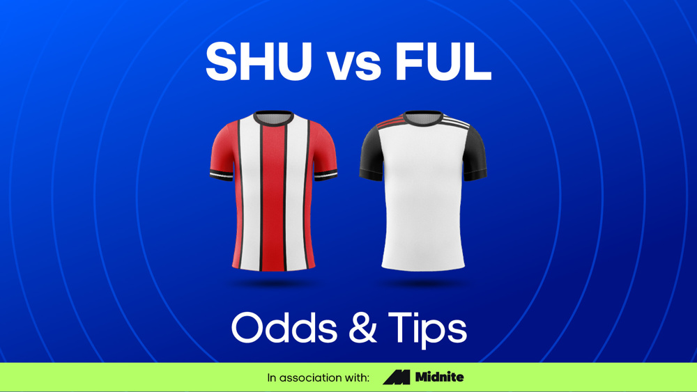 image of red/white sheffield untie shirt and white fulham shirt between SHU vs FUL Odds & Tips