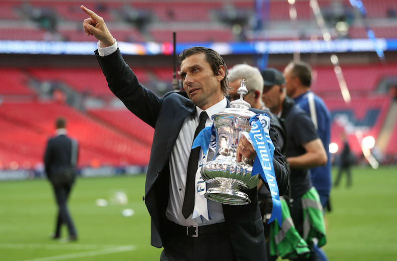Antonio Conte previously won the league and FA Cup at Chelsea