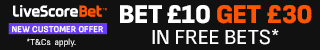 Offer Banner - Bet £10 Get £30